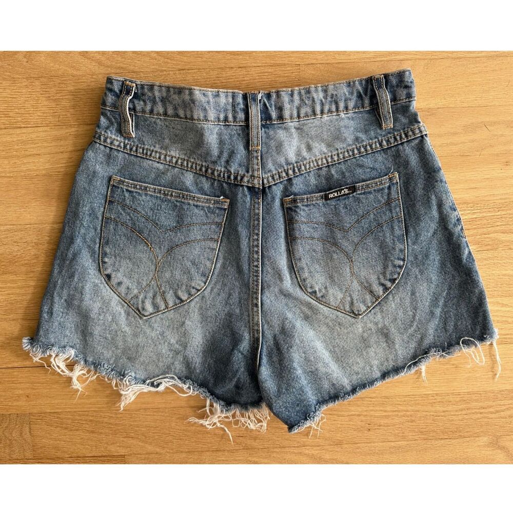 ROLLA'S Dusters High Rise Relaxed Jean Shorts Women's Size 28 Light Wash